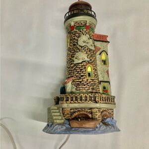 Decorative Lighthouse Table Lamp - Beige and Brown